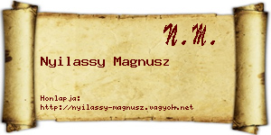 Nyilassy Magnusz névjegykártya